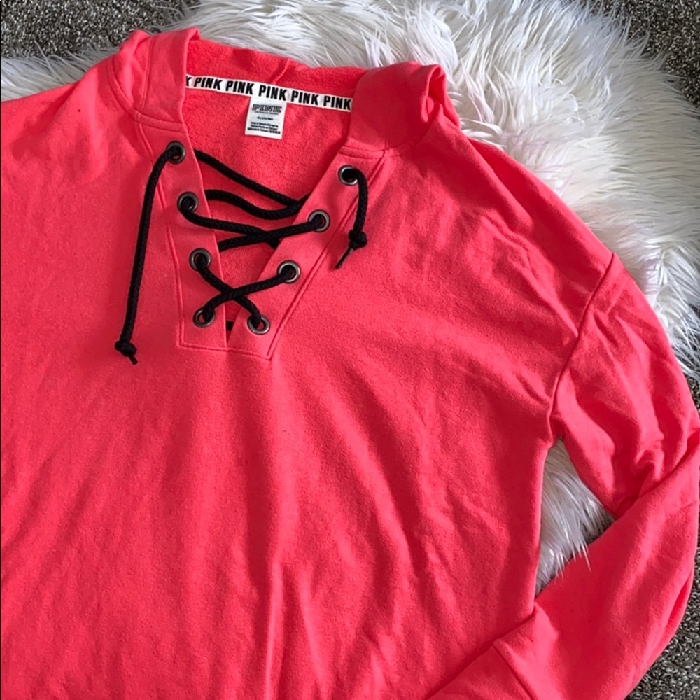 Victoria’s Secret PINK lace up sweatshirt